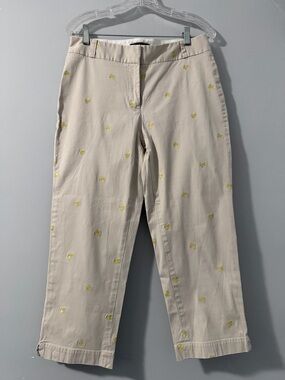 Talbots Heritage lemon print chino pants Size 8  (D2)